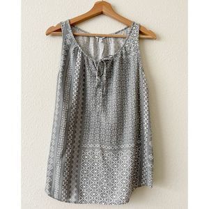 Sonoma Grey and White  Sleeveless Blouse size L